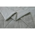 thumbnail image 3 of Chezmoi Collection Zane 2-Piece Sherpa Comforter Set, Triangle Quilting Reversible Washed Microfiber Bedding, Twin, Gray, 3 of 9