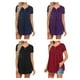 thumbnail image 5 of Guardurnaity Blusa de manga corta con cuello en V y botones decorativos para mujer Prendas para la parte del cuerpo azul S, 5 of 6