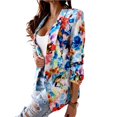 thumbnail image 2 of Sarkoyar Office Lady Blazer Colorful Print Slim Spring Autumn Fake Pockets Floral Suit Jacket for Office, 2 of 8
