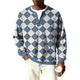 thumbnail image 6 of OIOLOYJM Henley Shirts for Men Long Sleeve Plaid Casual V-Neck Sweatshirt Lightweight Knitted Pullover Tops 2026 Spring Sky Blue M, 6 of 6