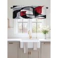 thumbnail image 2 of Valances for Windows Red Black Twist Art Rod Pocket Cafe Window Treatments Valance Curtains for Kitchen Bathroom Laundry Basement Windows 54"x18", 2 of 9