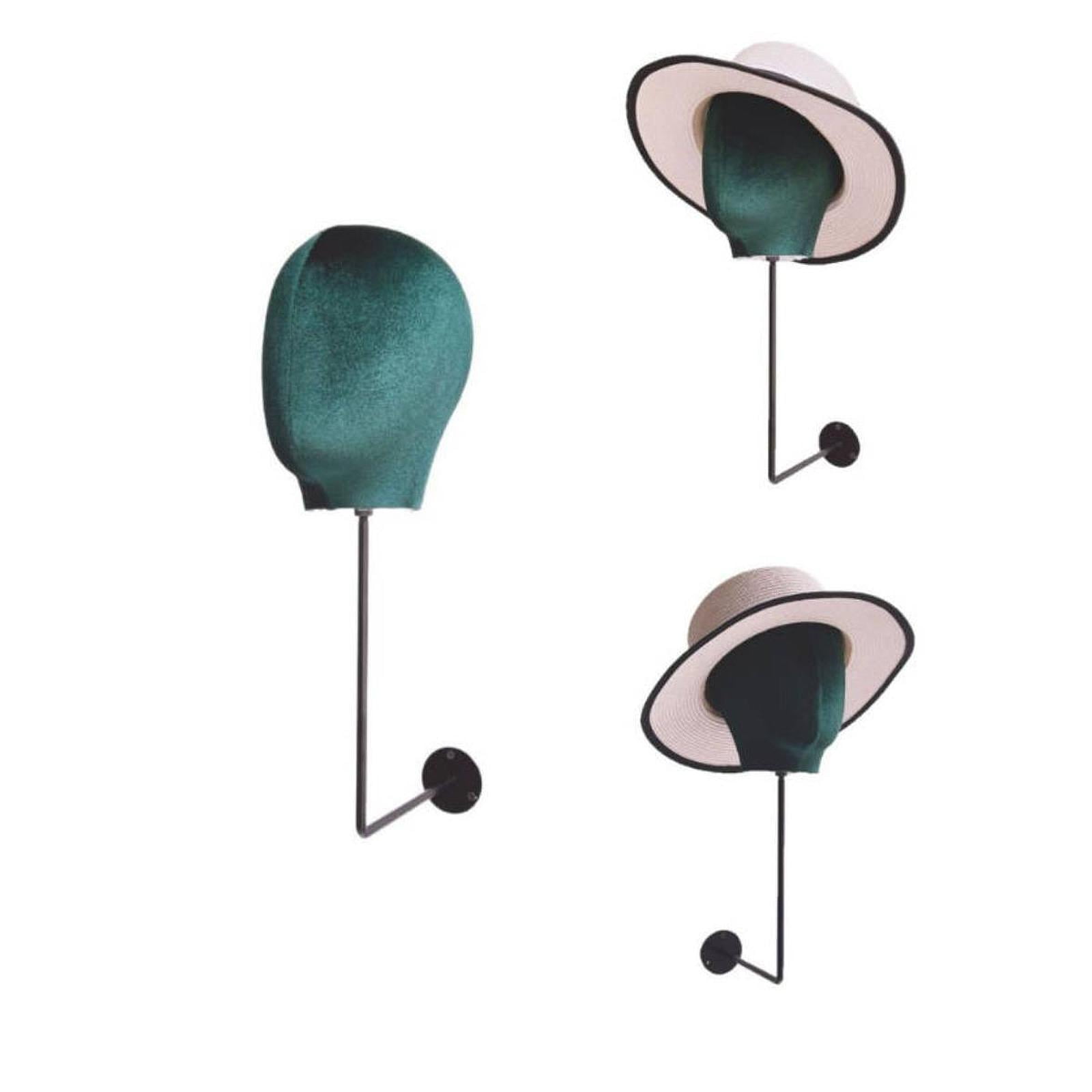 Serenable Wig Head Stand Mannequin Head Multifunctional Home Decor Hat Display Stand Holder Wigs Holder for Hats Scarves Shopping Mall Green