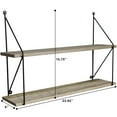 thumbnail image 3 of Sorbus Floating Shelf with Metal Brackets, 24"L x 6" W x 16" H Wall Mounted Rustic Wood Wall Storage, 3 of 8