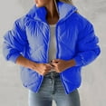 thumbnail image 3 of HTNBO Puffer Jacket Womens Quilted Jacket Warm Comfy Zip Up Jacket Trendy Lapel Down Jacket Padded Outerwear Coats, 3 of 6