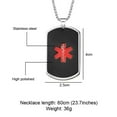 thumbnail image 3 of LiFashion LF Mens Stainless Steel Personalized Name ICE Medical Alert Necklaces Black Medical Emergency Dog Tag Pendant Heart Alert Jewelry Monitoring Systems,Free Engraving Customized, 3 of 5