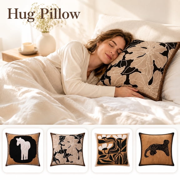 Throw Pillow Covers 18x18 Inch, Decorative Square Pillowcases, Farmhouse Holiday Cushion Covers for Couch Sofa Living Room Bedroom Outdoor Home Decor