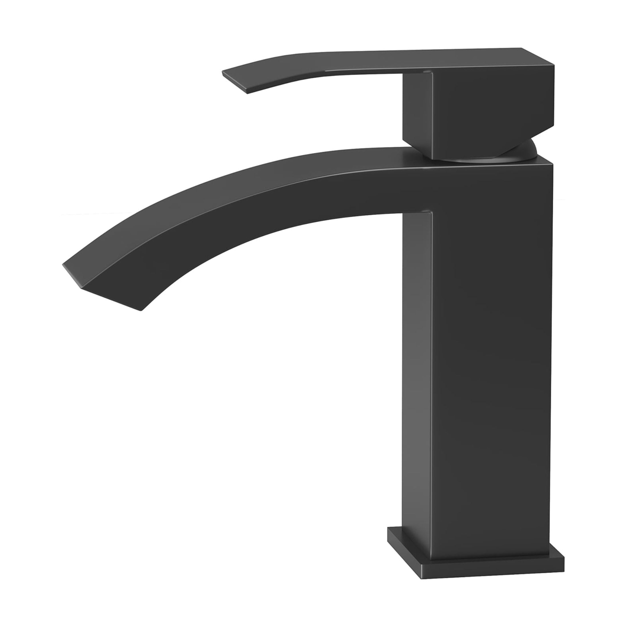 JERFIT Single Handle Bathroom Sink Faucet, 6.68" Matte Black Modern Vessel Vanity Faucet with Ceramic Cartridge, CUPC Certified