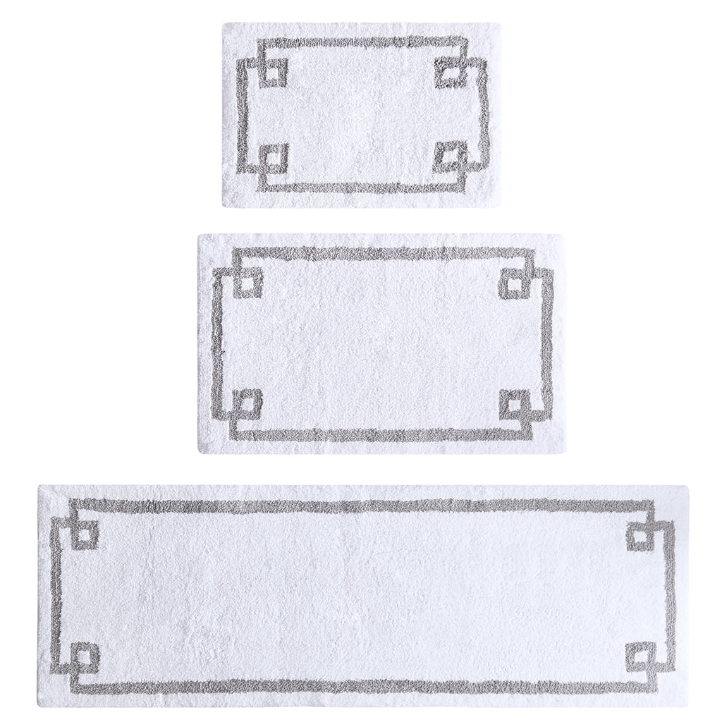 Cotton Tufted Bath Rug 20x30 Inches 100% Cotton Hotel Style Soft Bathroom Mat OEKO‑TEX Certified Non‑Slip Latex Backing Machine Washable