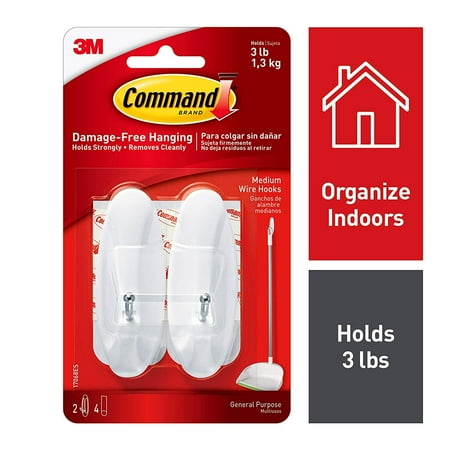

Command White Wire Hooks Organize Damage-Free (17068ES)