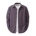 thumbnail image 5 of Fanshiluo Men's Plaid Button Down Collared Shirt, Long Sleeve Loose Fit Casual Top,L,Big and Tall Men, 5 of 5