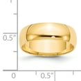 thumbnail image 3 of Bague Demi-Ronde Légère en Or Jaune 14K 6mm Taille 6, 3 of 3