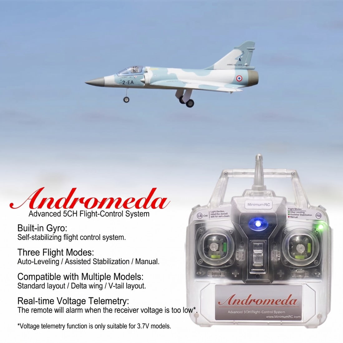 MinimumRC Phantom 2000 RC Jet 30mm EDF Brushless 4CH Airplane with Gyro, Delta Wing, EPS Foam, Lightweight RC Aircraft(Left-Hand Throttle/1 Battery)