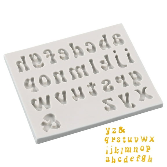 FeiFu Letters Molds and Numbers Molds, Silicone Fondant Mold Chocolate Molds, 0-9 Number and 26 Letters Silicone Molds for Baking Desserts and Cake DecorationC