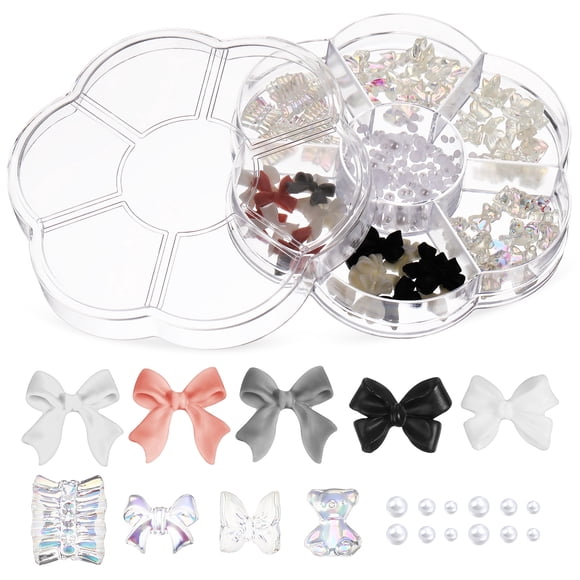 1 Box Nail Bows Nail Charms Bow Nail Charms, Bows For Nail Charms Nail Jewelry And Decorations Manicure Decorations Nail Supplies