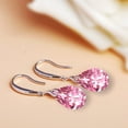 thumbnail image 3 of s925 Sterling Silver 12mm Naked Drill Pear Shape 5A Crystal Women Fashion Dangle Drop Earrings, 3 of 5