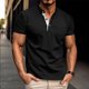 thumbnail image 1 of pstuiky Mangas cortas para hombre, Camisa tipo jersey para hombre, de color liso, con botones, manga corta y cuello alto camisas casuales para hombre xl, 1 of 6