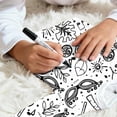 thumbnail image 6 of JAJAHO Boys Girls DIY Doodle Coloring Hand Painted Outfits Carnival Cartoon Print Long Sleeve Top Pants Set For Kids 2-10 Years Home Clothes 2 Piece Cozy Outfit, 6 of 7