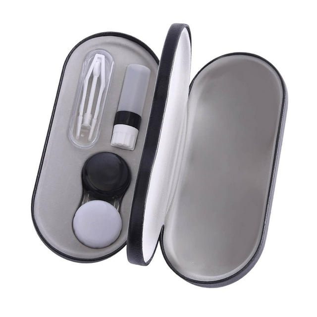 Estuche doble para anteojos con removedor de pinzas para espejo Estuche de contacto de para Blanco negro jinwen Estuche doble para anteojos