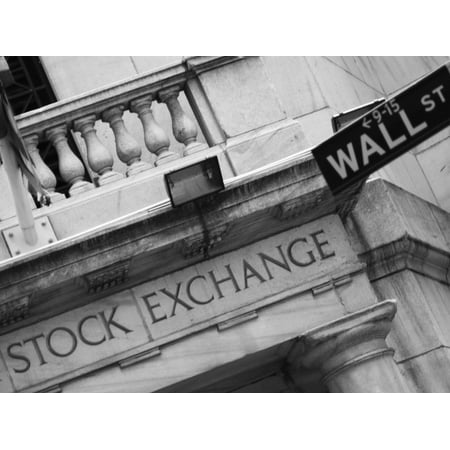 New York Stock Exchange, Wall Street, Manhattan, New York City, New York, USA Black and White Architecture Photo Print Wall Art By Amanda