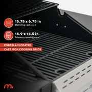 Megamaster Deluxe 2-Burner Gas Grill with Foldable Side Tables, 418 SQ In Cooking Space, 28000 BTUs, Stainless Steel Lid, Propane BBQ Grill for Outdoor Cooking, Patios, Backyards and More -720-0864MA
