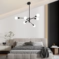 thumbnail image 5 of Deyidn 6-Light Sputnik Chandelier with Adjustable Height, Modern Black Ceiling Light Fixture for Dining Room Kitchen Island, 5 of 7