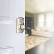 Schlage FE595 CAM 619 GEO Camelot Keypad Entry with Flex-Lock and Georgian Style Knobs, Satin Nickel