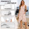 thumbnail image 5 of HELLHERO Sleeveless Sundress with Rose Sketch Pattern, Asymmetric Midi Dress with Pockets for Beach Vacation and Holiday Party Events, 5 of 8