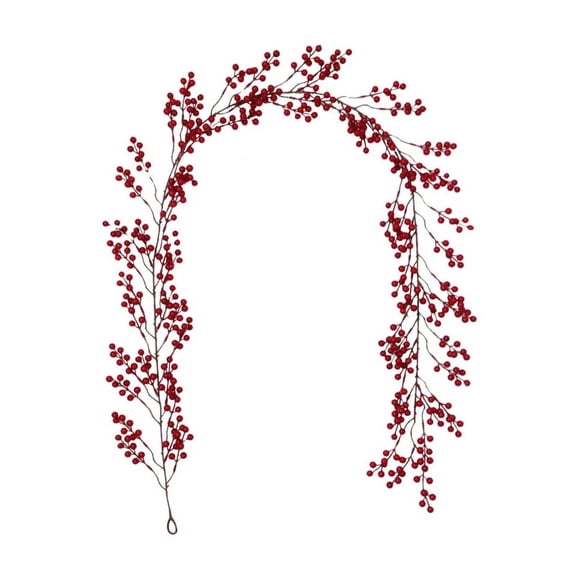 FEISHENTT 6.39 Ft Xmas Christmas Decorations Christmas Garland 5.7 Ft Red Berry Garland Artificial Burgundy Pip