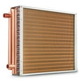 thumbnail image 4 of KFFKFF Air to Water Heat Exchanger, 18"x 20", featuring 3-Row 3/8" Copper Connectors and 242 Aluminum Fins, ideal for Home Heating, Cooling Systems, and Outdoor Wood Furnace Integration, 4 of 9