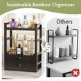 thumbnail image 6 of BathWay Bamboo Bathroom Countertop Organizer, 2-Tier Makeup Organizer with 2 Drawers, Vanity Organizer Storage Coffee Matcha Station, Compact Shelf for Bathroom Kitchen Office, Black, 6 of 8
