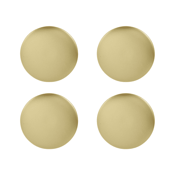 Zcyifa 4pcs Metal Plate Candle Holder for LED Pillar Wax Candles 11CM Golden