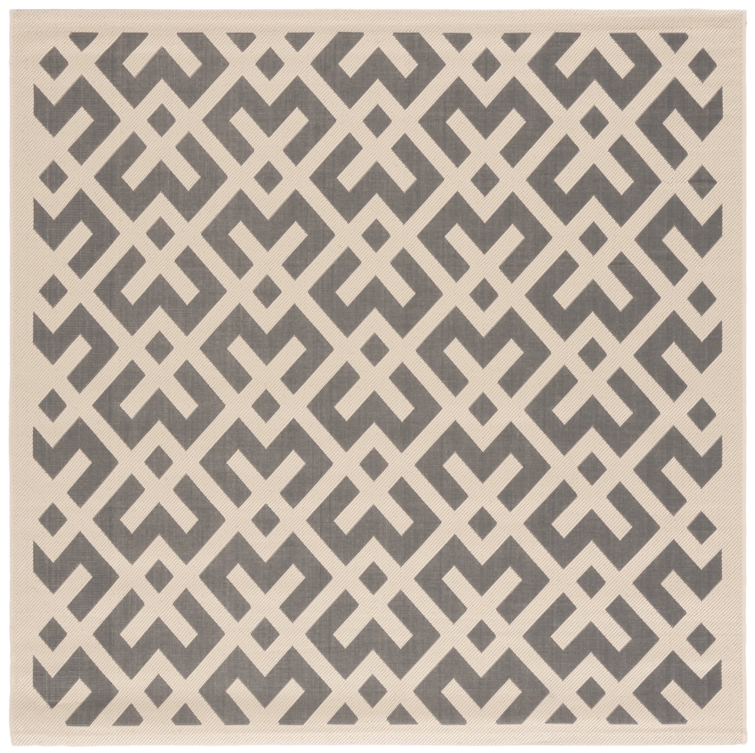Safavieh Courtyard Alvin Geometric Indoor/Outdoor Area Rug, Gray/Bone, 5'3" x 5'3" Square