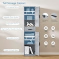 thumbnail image 5 of 67“ Tall Bathroom Cabinet, Storage Cabinet with 4 Shelves & 2 Doors, Narrow Storage Cabinet for Bathroom, Living Room, Home Office, Greige, 5 of 17
