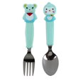 thumbnail image 2 of Baby Spoon,2pcs Set Cute Portable Baby Food Spoon Infant Fork Spoon Rapid Response, 2 of 7