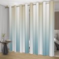 thumbnail image 5 of Nanqianyi Brown and Blue Ombre Blackout Curtains, White Stripe Gradient Color Thermal Insulation Window Drapes for Living Room, Bedroom, 2 Panels 52" Wx96" L, 5 of 7