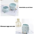 thumbnail image 4 of Cartoon Dinosaur Egg Desktop Storage Bucket Colorful Small Desk Organizer 4 Inch Durable Plastic Decorative Pen Holder Tabletop Stash Bin for Office Home All Ages Room Light Blue, 4 of 8