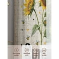 thumbnail image 6 of Vintage Sunflower Sheer Curtains 72 inches Long 2 Panels Set You Are My Sunshine Distressed Farmhouse Sheer Window Curtain Rod Pocket Voile Drapes for Living Room/Bedroom, Each 52" W x 72" L, 6 of 7