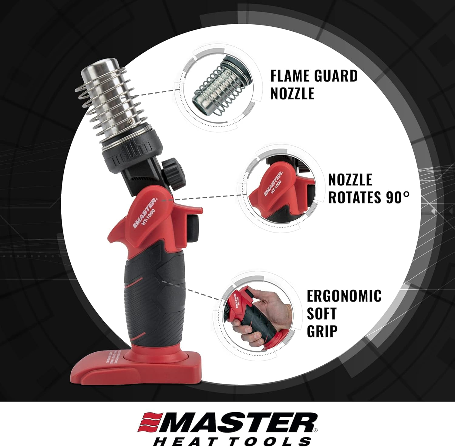 Master Appliance HT-1000 Butane-Powered Cordless Heat Gun Hot Air Gun for Shrink Tubing and Repairs