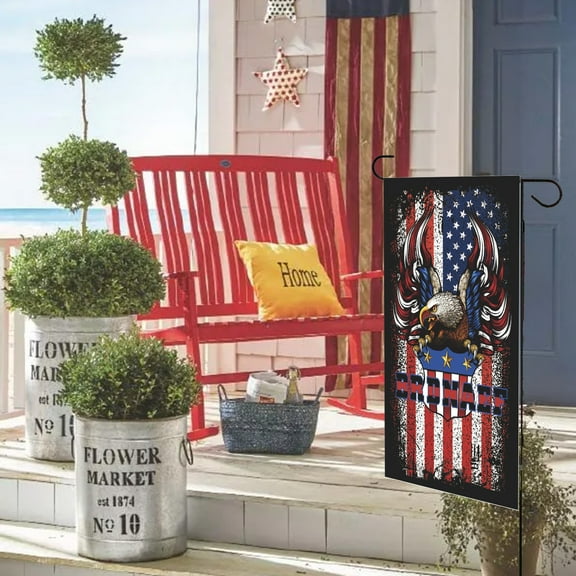 Memorial Day Honoring American Military Soldiers Patriotic Double Sided Garden Yard Flag 12 x 18in, America Flag Eagle USA Memorial Day 4Th July Independence Day Decorative Garden Flag