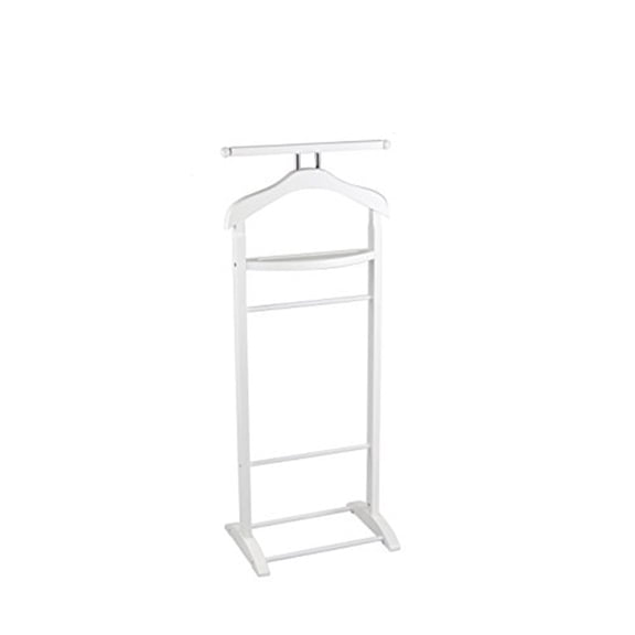 Knight Valet with Extended Bar and Key Rack in White