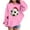 Pink, variant on Lorytime Christmas Girls Sweatshirts for Kids Girls Boys Santa Hat Hoodies Long Sleeve Tops Drop Shoulder Pullover