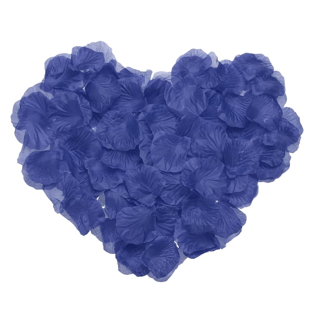 Uxcell 500pcs pétalos de rosa artificiales flores de seda falsas para decoración de bodas, fiestas, propuestas, aniversarios, azul oscuro