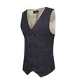 thumbnail image 5 of EQWLJWE Men Woolen Double-breasted Vest Suit Retro Business Waistcoat Men's Coat Jacket Holiday Clearance, 5 of 5