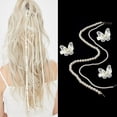 thumbnail image 2 of Cadena De Pelo De Perlas Artificiales De Mariposa, Pasador De Pelo Con Borlas, Cadena De Cola De Caballo Con Cuentas, Cadena Para La Cabeza, Accesorio Para El Cabello Para Mujeres Y Niñas Guardurnaity CE008580-03, 2 of 6