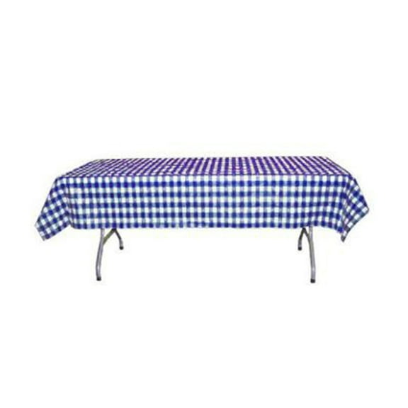 Navy Blue Gingham Table Cover - Plastic Disposable - 54in. x 108in. Rectangle - 1 Piece (fdp93103)