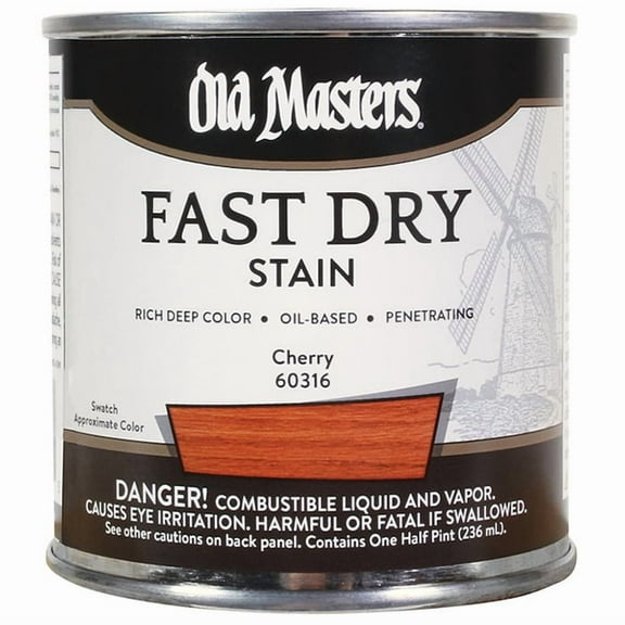 2-Pack of 1/2Pt Old Masters 60316 Cherry Fast Dry Stain Oil-Based Wood Stain
