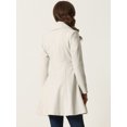 thumbnail image 3 of Abrigo Largo de Invierno para Mujer Abrigo Elegante de Doble Botonadura con Solapa Blanco crema XS, 3 of 5