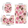thumbnail image 2 of Bathroom Rugs Sets 3 Piece - Pink Brown White Donut Print Absorbent Non Slip Bath Mats, U-Shape Toilet Lid Cover, Contour Mat, Soft Washable Shower Mats Bath Rug Mat for Bathroom Tub Toilet, 2 of 7