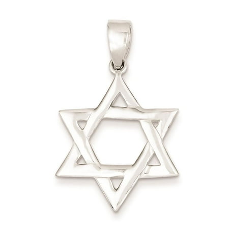925 Sterling Silver Polished Star of David 4mm Fitting Charm Pendant