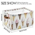 thumbnail image 4 of Yayeee Canvas Storage Basket with Handles for Shelves Fabric Bins Closet Organizer, Ice Cream Pattern, 4 of 8
